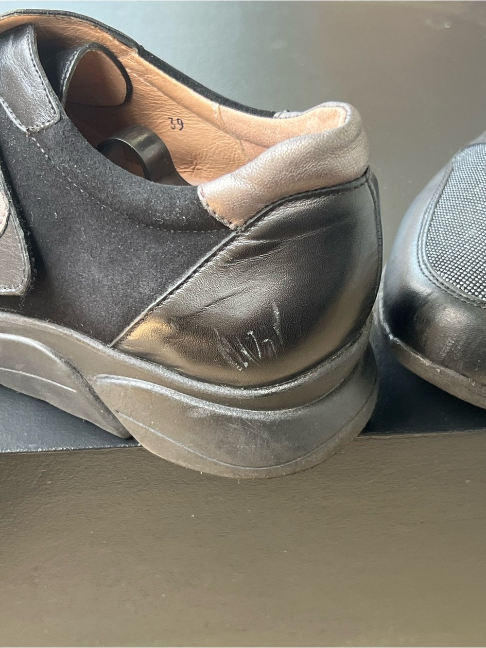 Black Women's Slip-On Sneaker with Hook Closure - Picture 8 of 13